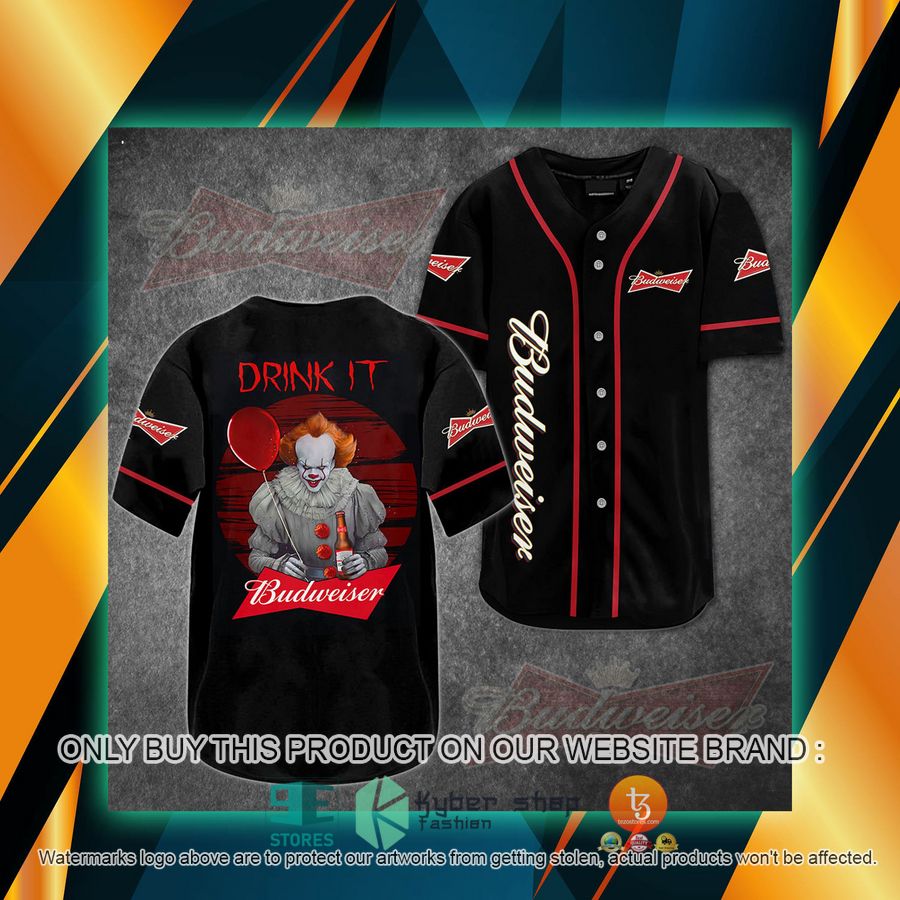budweiser horror clown pennywise baseball jersey 1 54700