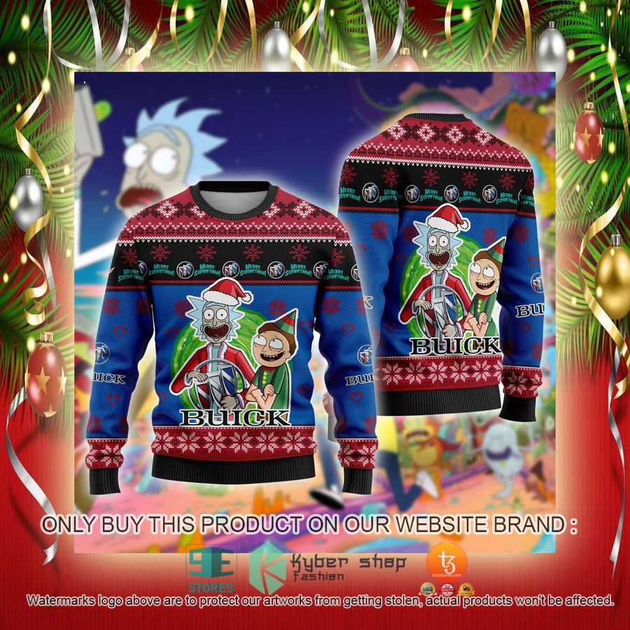 NEW BUICK Car Rick and Morty Sweatshirt 2 buick car rick and morty ugly christmas sweater 2 73930
