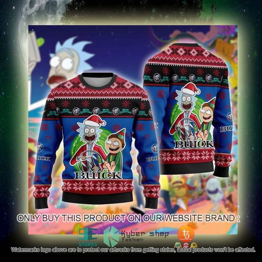 NEW BUICK Car Rick and Morty Sweatshirt 4 buick car rick and morty ugly christmas sweater 4 79494