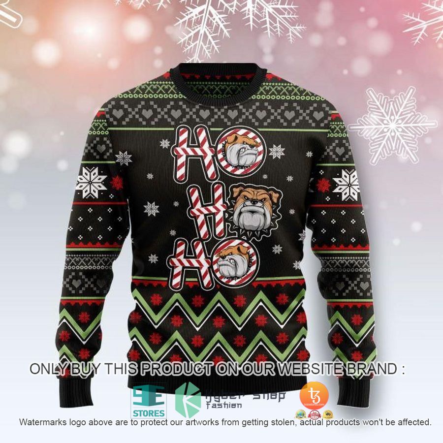 bulldog ho ho ho ugly christmas sweater 1 31009
