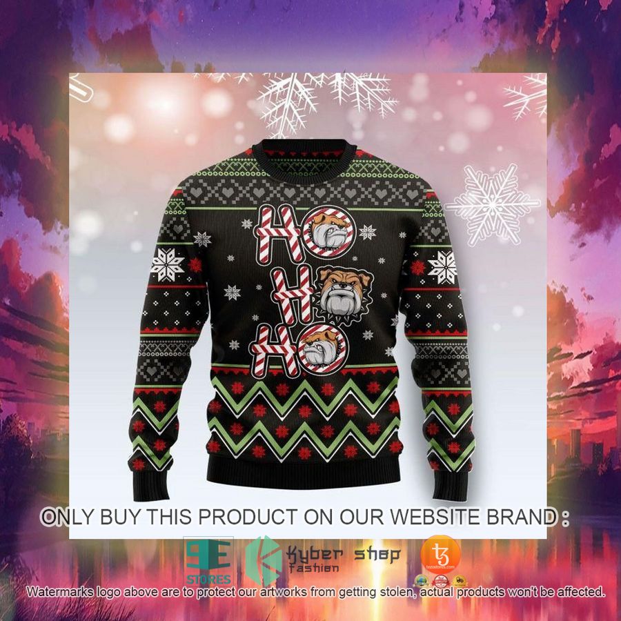 HOT Bulldog Ho Ho Ho Ugly Christmas Sweater 3 bulldog ho ho ho ugly christmas sweater 3 48797