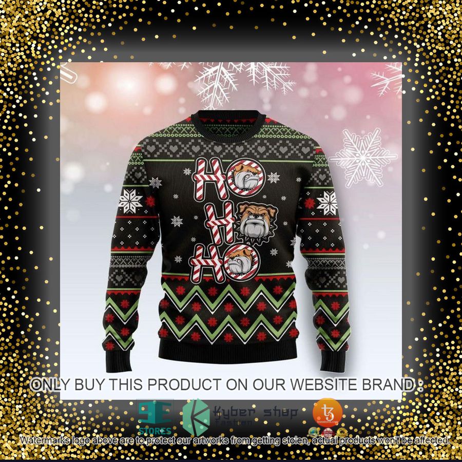 HOT Bulldog Ho Ho Ho Ugly Christmas Sweater 4 bulldog ho ho ho ugly christmas sweater 4 63507