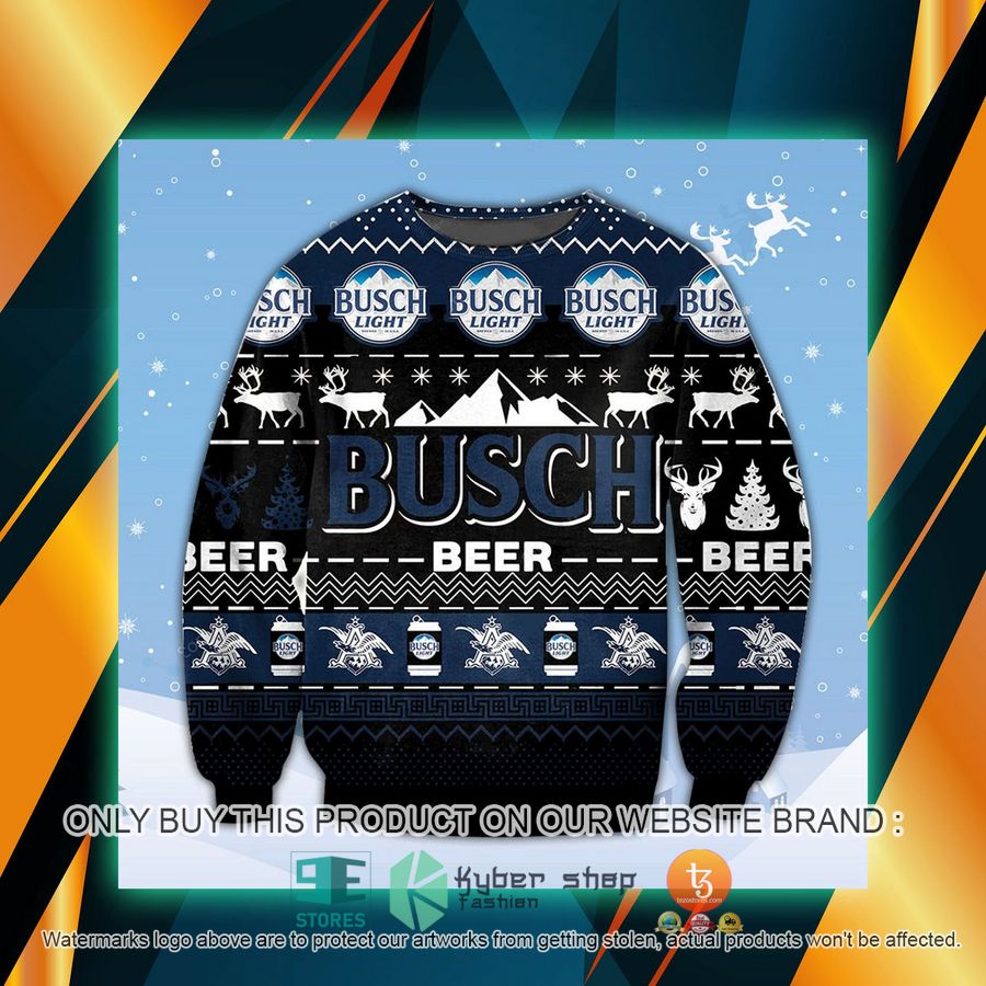 busch beer black ugly sweater 1 69376