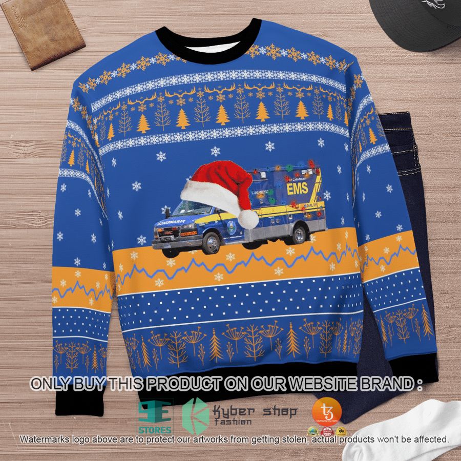 NEW California Santa Clara County EMS Christmas Sweatshirt 11 california santa clara county ems christmas sweater sweatshirt 11 25728