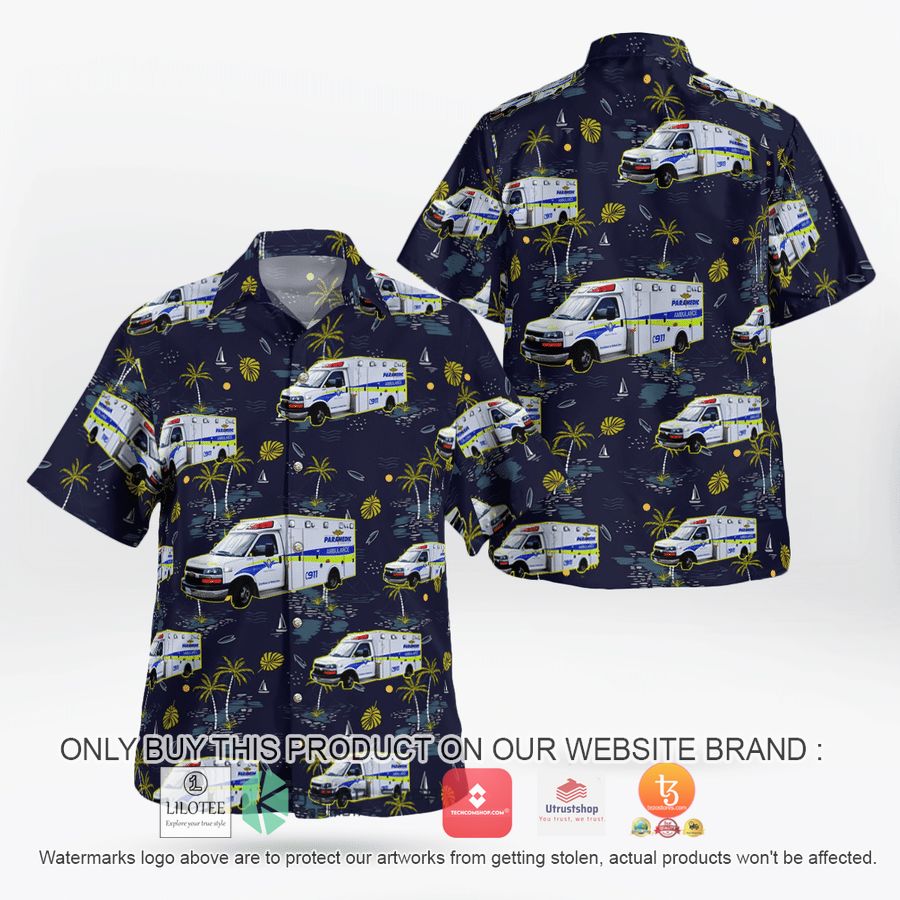 cambridge ontario canada region of waterloo paramedic service ambulance hawaiian shirt 1 68195