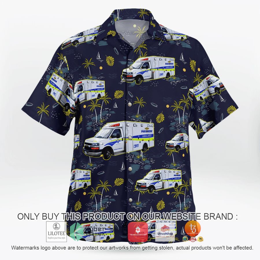 HOT Cambridge, Ontario, Canada, Region of Waterloo Paramedic Service Ambulance Hawaiian Shirt 6 cambridge ontario canada region of waterloo paramedic service ambulance hawaiian shirt 6 46109