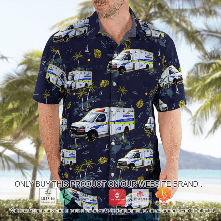 HOT Cambridge, Ontario, Canada, Region of Waterloo Paramedic Service Ambulance Hawaiian Shirt 7 cambridge ontario canada region of waterloo paramedic service ambulance hawaiian shirt 7 20347