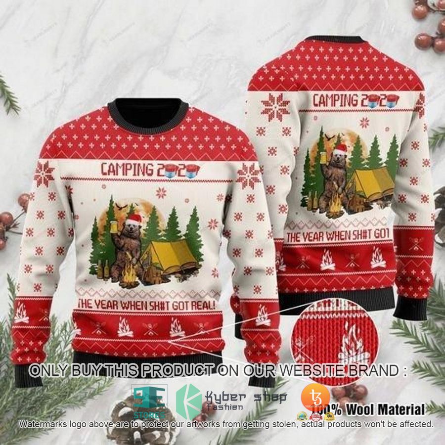 NEW Camping 2020 With Funny Sayings And Bear Drinking Beer Christmas Sweatshirt, Sweater 8 camping 2020 with funny sayings and bear drinking beer christmas ugly sweater 1 68907