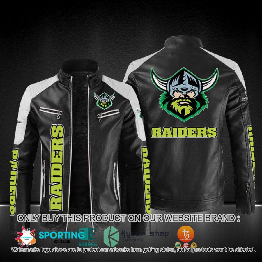 canberra raiders block leather jacket 1 91060