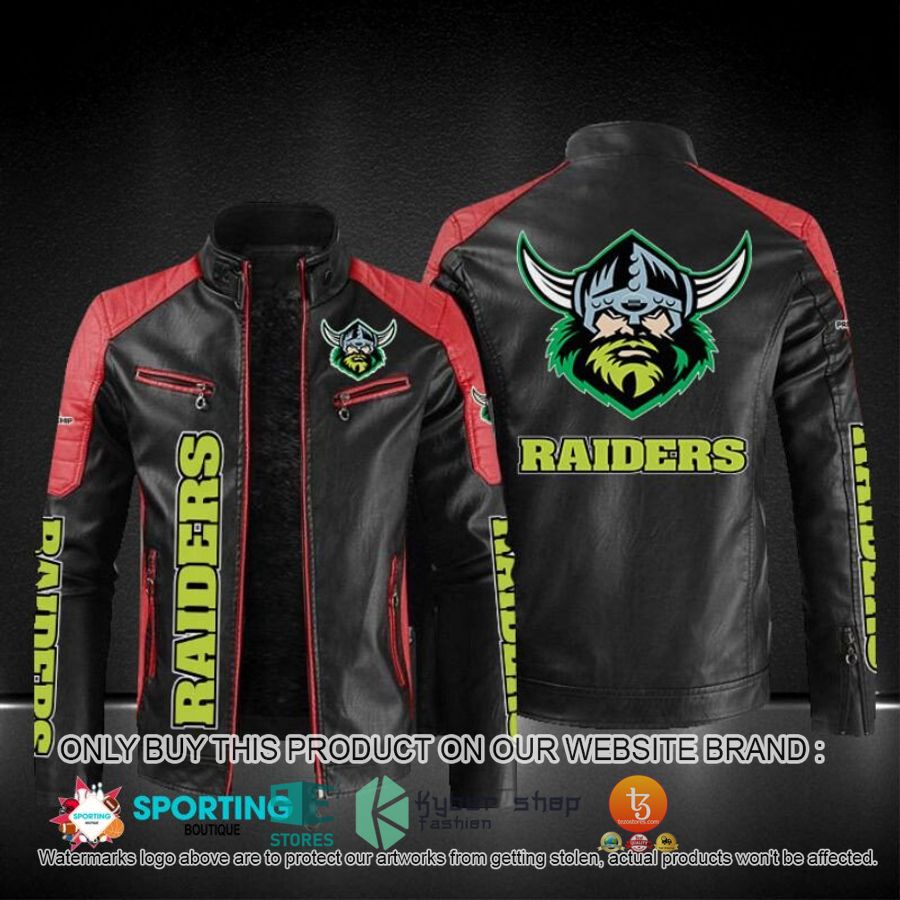NEW Canberra Raiders NRL Block Leather Jacket 3 canberra raiders block leather jacket 3 94823