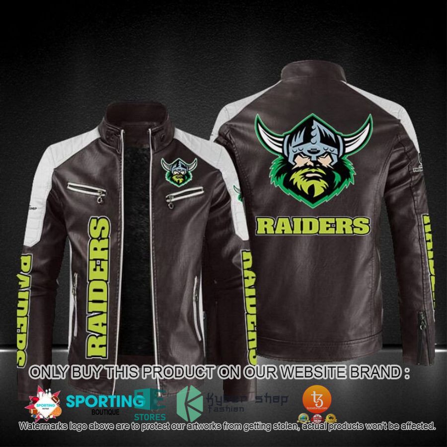 NEW Canberra Raiders NRL Block Leather Jacket 4 canberra raiders block leather jacket 4 54506