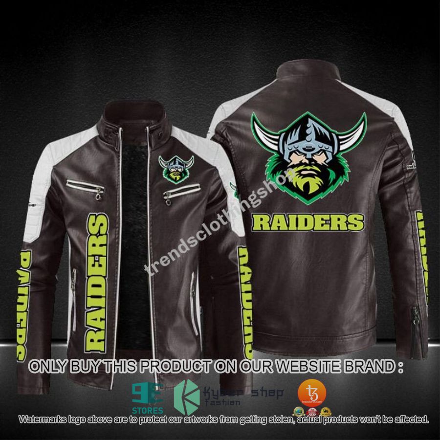 canberra raiders nrl block leather jacket 4 90456