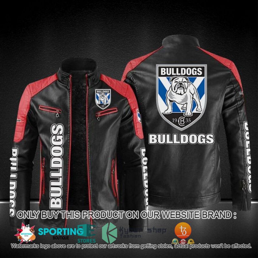NEW Canterbury Bankstown Bulldogs NRL Block Leather Jacket 3 canterbury bankstown bulldogs block leather jacket 3 45374