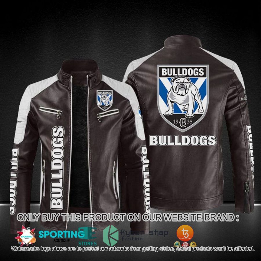 NEW Canterbury Bankstown Bulldogs NRL Block Leather Jacket 4 canterbury bankstown bulldogs block leather jacket 4 19990