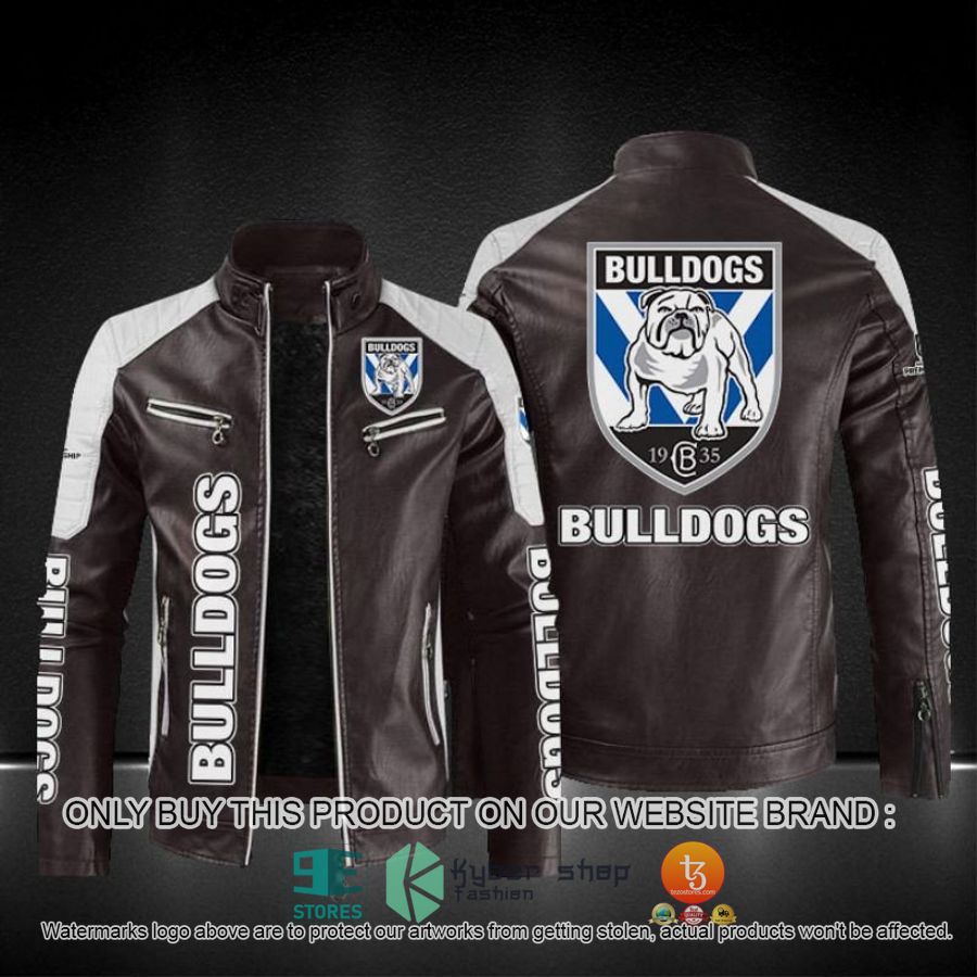 canterbury bankstown bulldogs nrl block leather jacket 4 42905