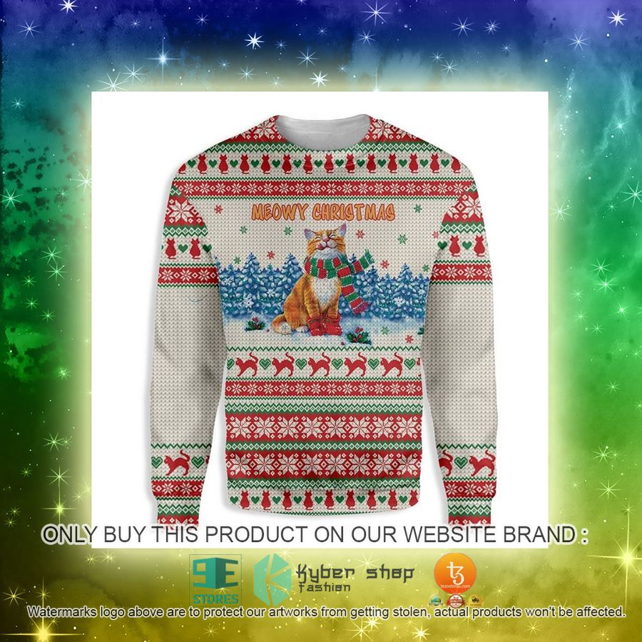 NEW Cat Meowy Christmas Sweatshirt, Sweater 3 cat meowy christmas ugly sweater 3 64758