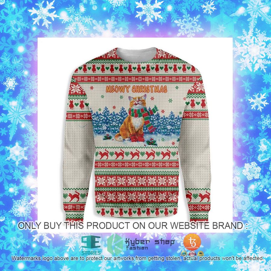 NEW Cat Meowy Christmas Sweatshirt, Sweater 4 cat meowy christmas ugly sweater 4 23005