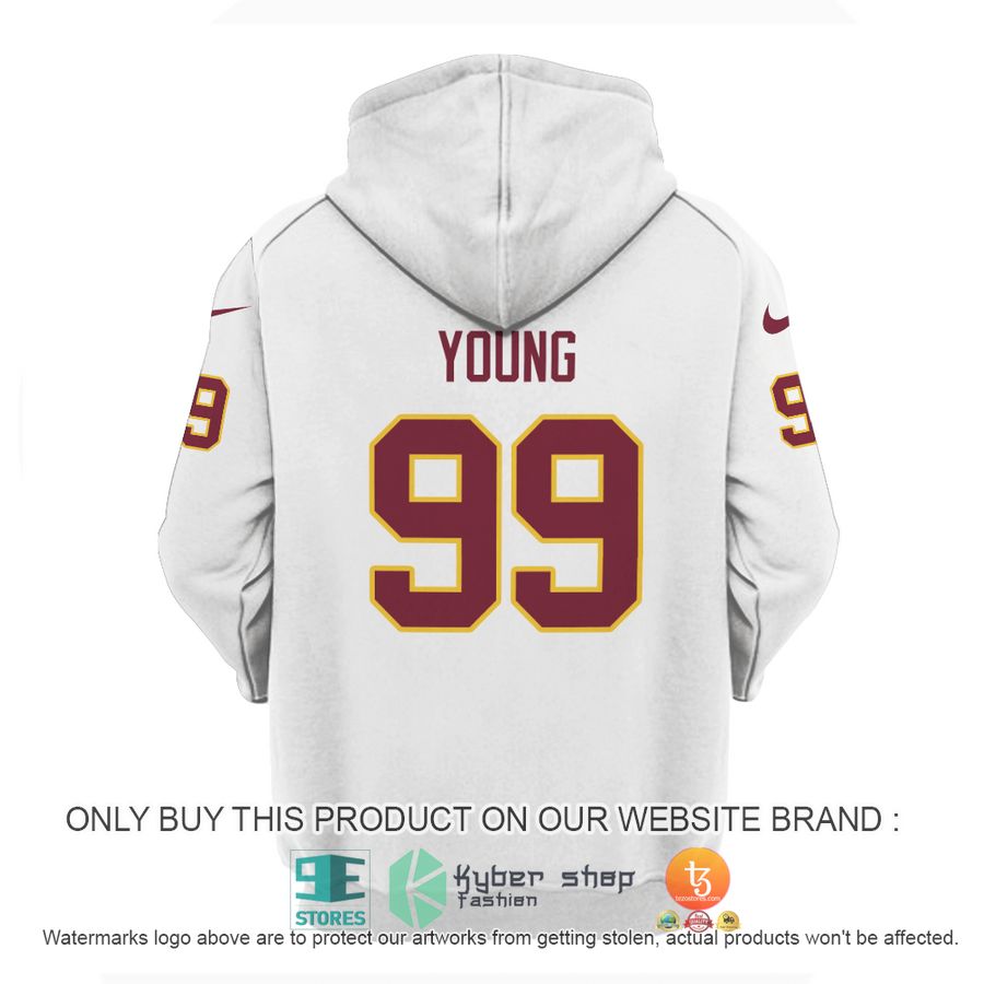 NEW Chase Young 99 Washington Redskins White Sweatshirt 4 chase young 99 washington redskins white shirt hoodie 4 17998