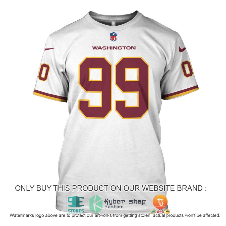 NEW Chase Young 99 Washington Redskins White Sweatshirt 7 chase young 99 washington redskins white shirt hoodie 7 53363