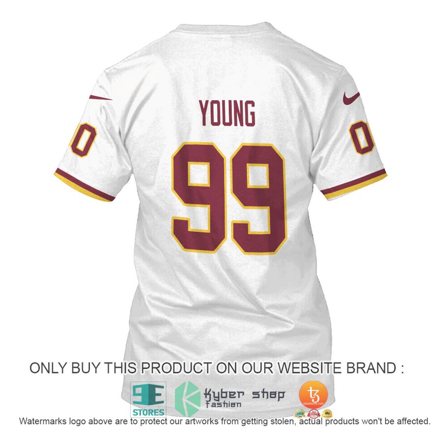 NEW Chase Young 99 Washington Redskins White Sweatshirt 8 chase young 99 washington redskins white shirt hoodie 8 93563