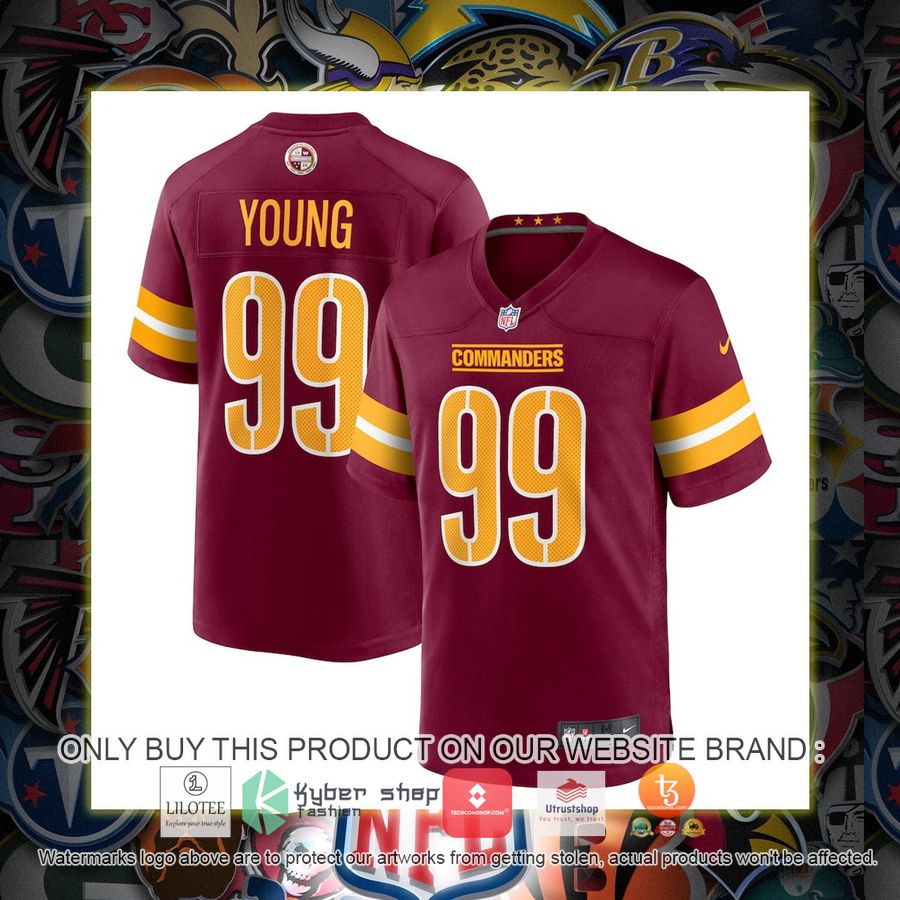 HOT Chase Young Washington Commanders Nike Burgundy Football Jersey Shirt 1 chase young washington commanders nike burgundy football jersey 1 11888