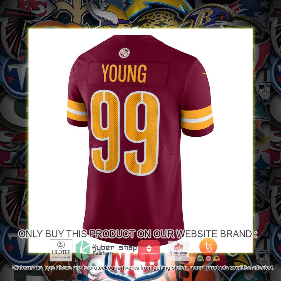 HOT Chase Young Washington Commanders Nike Vapor Burgundy Football Jersey Shirt 3 chase young washington commanders nike vapor burgundy football jersey 3 32108