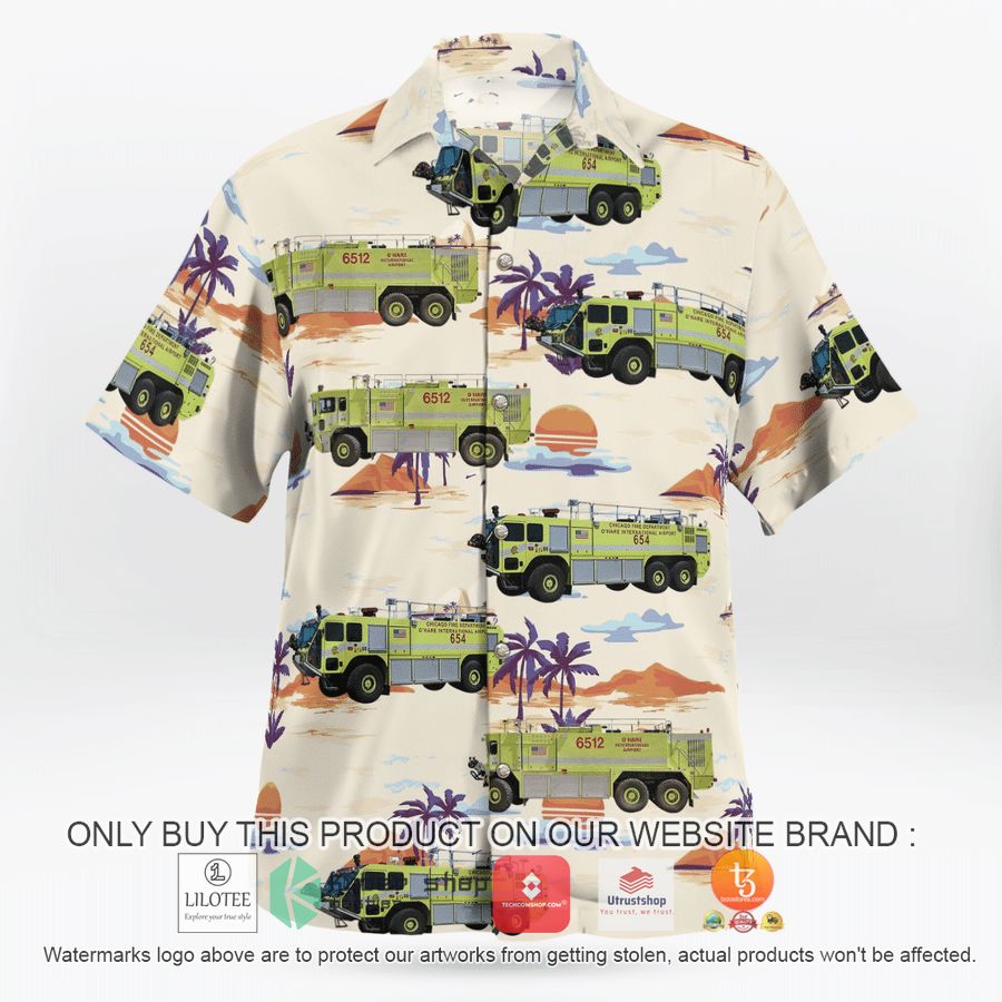 HOT Chicago Fire Department O'Hare International Airport Hawaiian Shirt 8 chicago fire department ohare international airport hawaiian shirt 8 86341