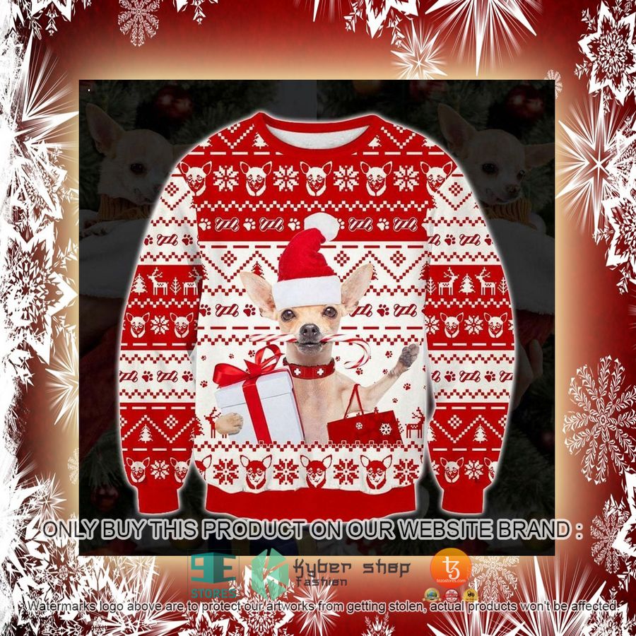 NEW Chihuahua Christmas Gifts red white Sweatshirt, Sweater 2 chihuahua christmas gifts red white ugly sweater 2 91813