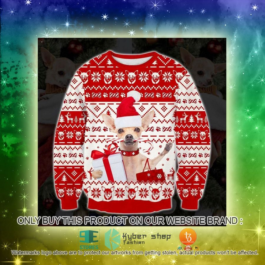 NEW Chihuahua Christmas Gifts red white Sweatshirt, Sweater 3 chihuahua christmas gifts red white ugly sweater 3 26728