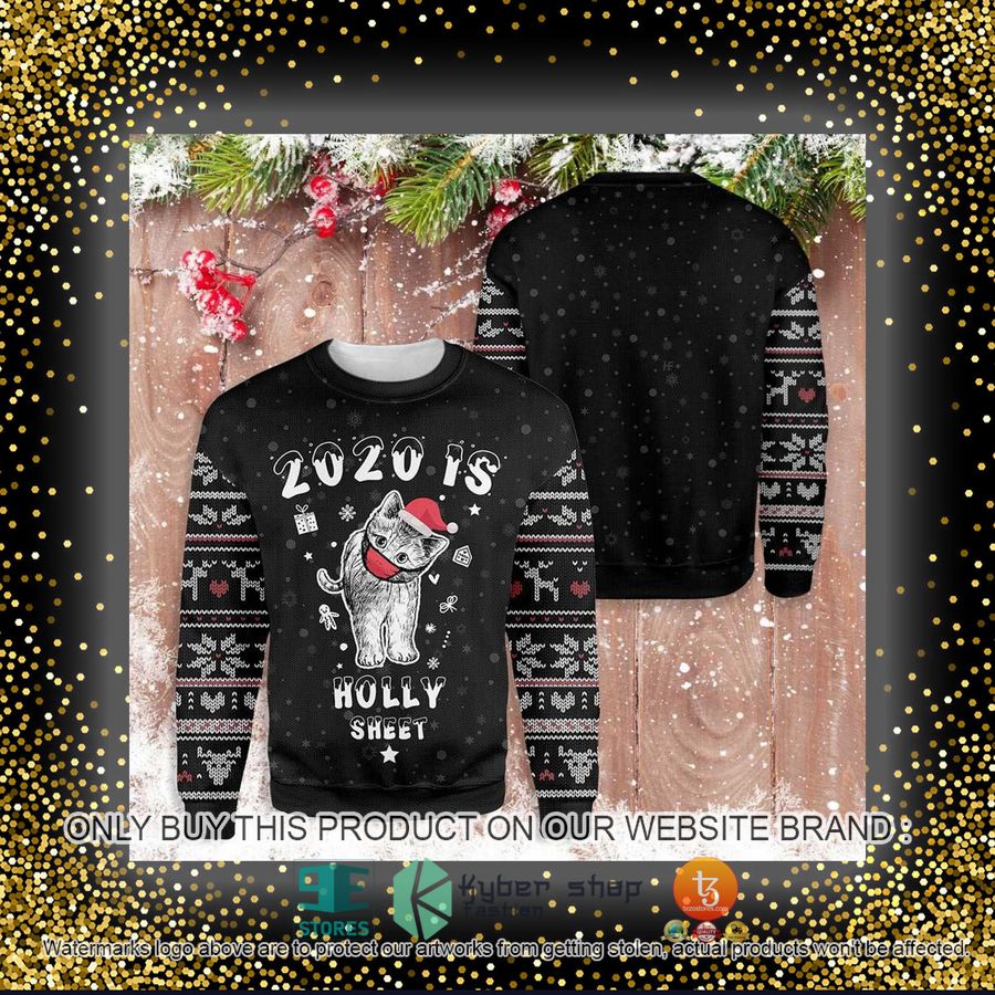 HOT Christmas Is Holly Sheet Cat Ugly Christmas Sweater 4 christmas is holly sheet cat ugly christmas sweater 4 52394