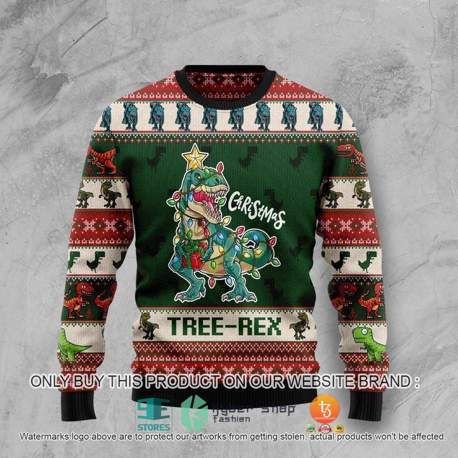 NEW Christmas Tree Rex Christmas Sweatshirt, Sweater 1 christmas tree rex christmas ugly sweater 1 56109