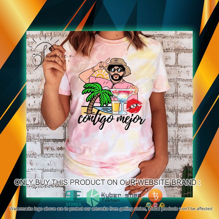 contigo mejor bad bunny sunset tie dye t shirt 1 36278