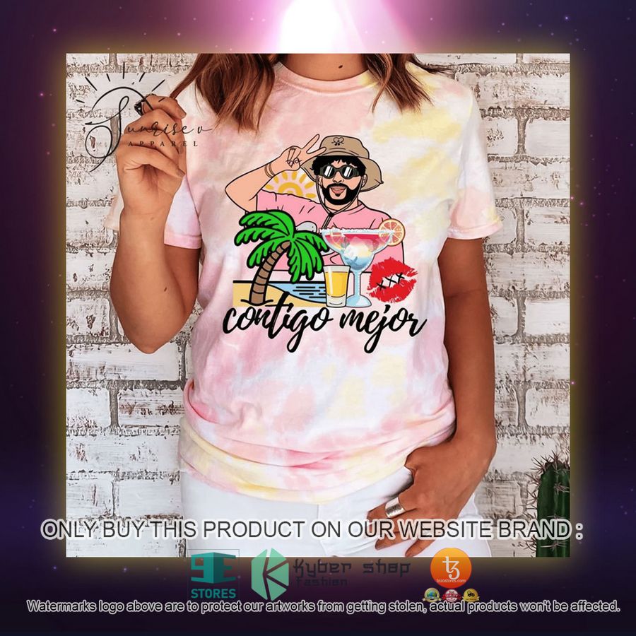 contigo mejor bad bunny sunset tie dye t shirt 2 15307