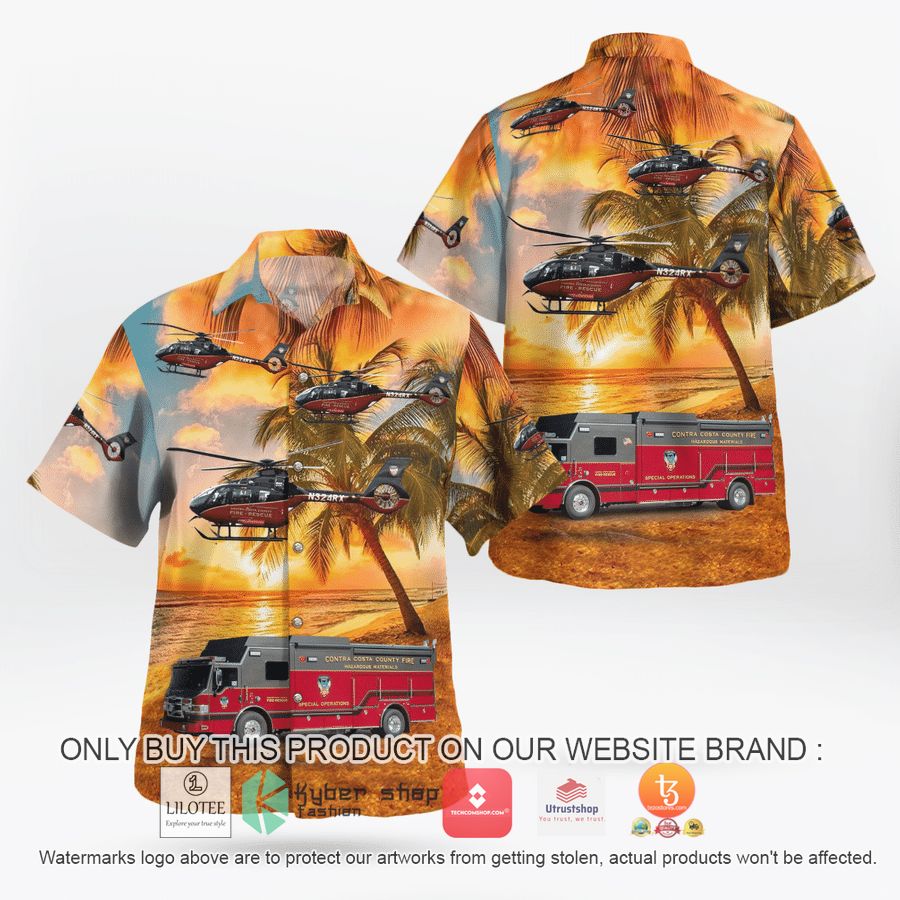 contra costa county fire rescue ec145 con air 1 n390fd vehicles hawaiian shirt 1 78542