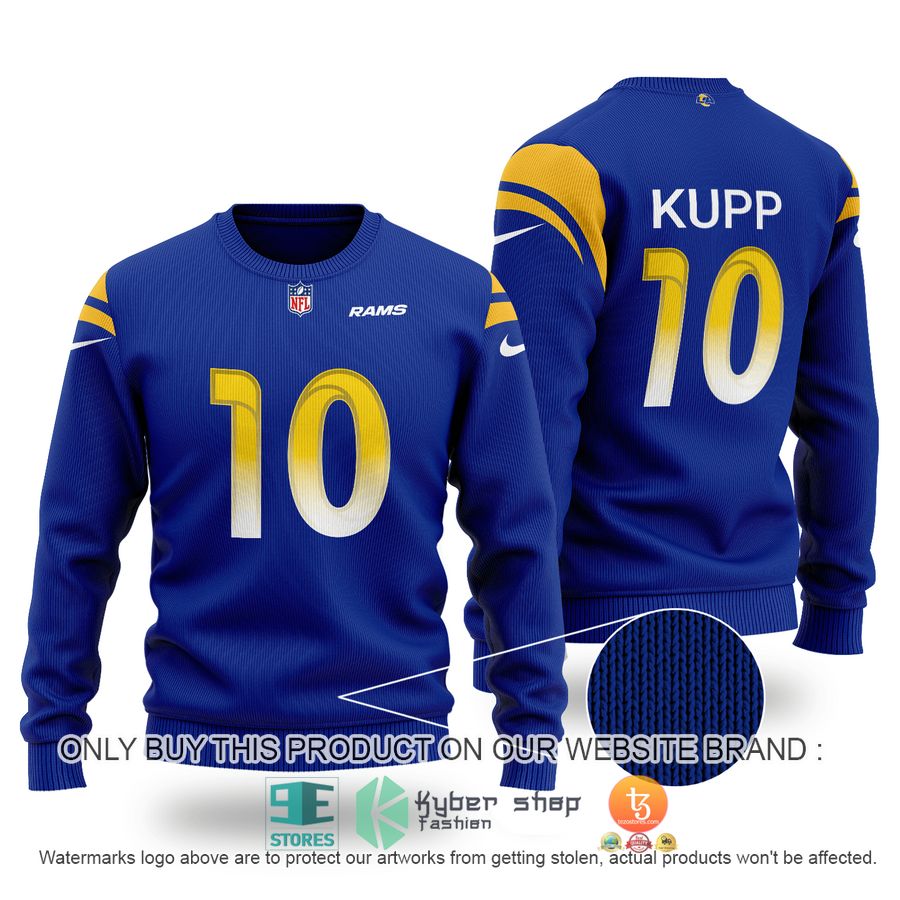 cooper kupp 10 los angeles rams blue sweater 1 37387