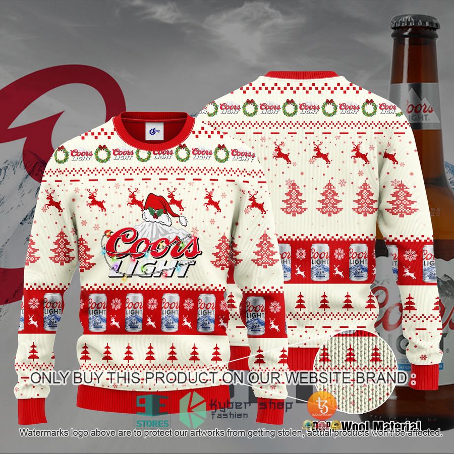 coors light santa hat christmas ugly christmas sweater 1 62451
