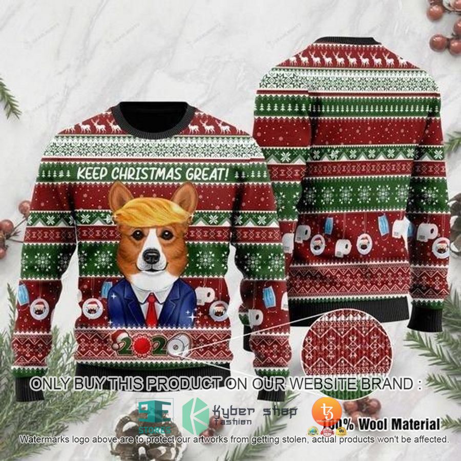 corgi dog keep christmas great ugly christmas sweater 1 84174