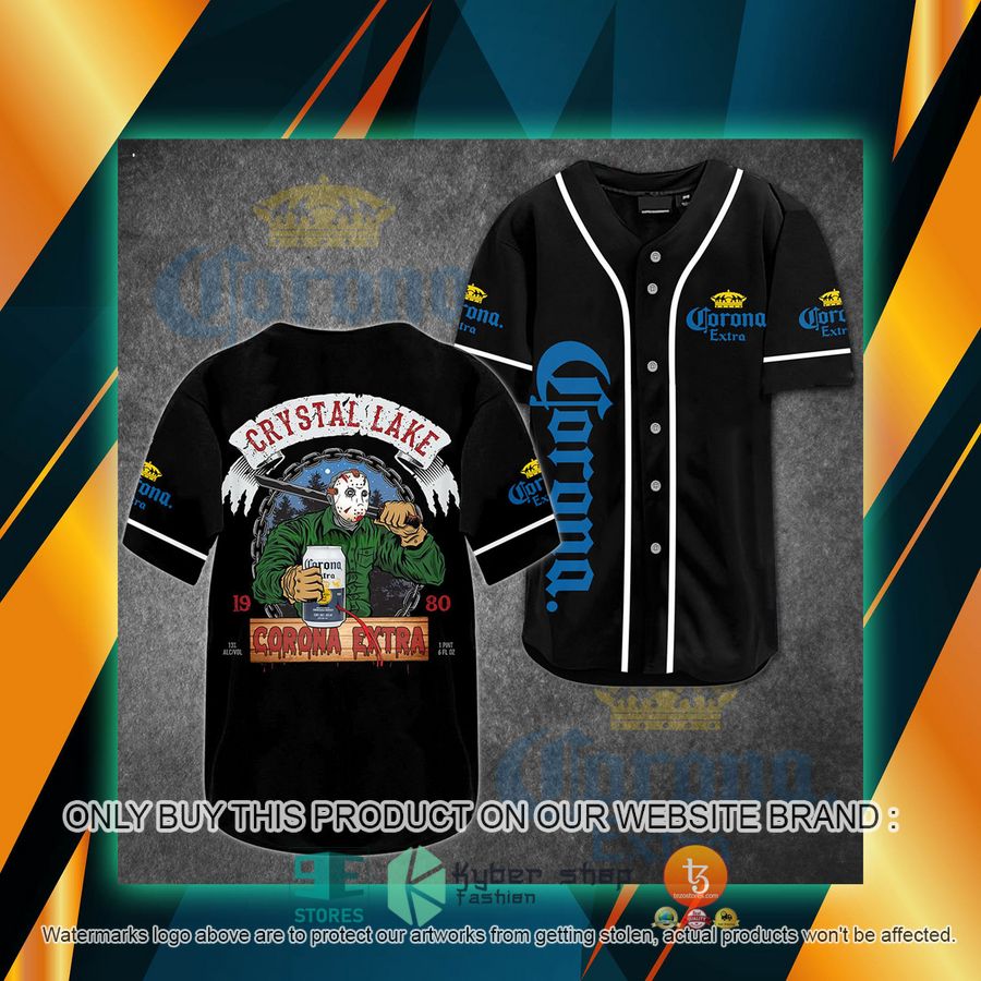 corona extra jason voorhees crystal lake baseball jersey 1 74456