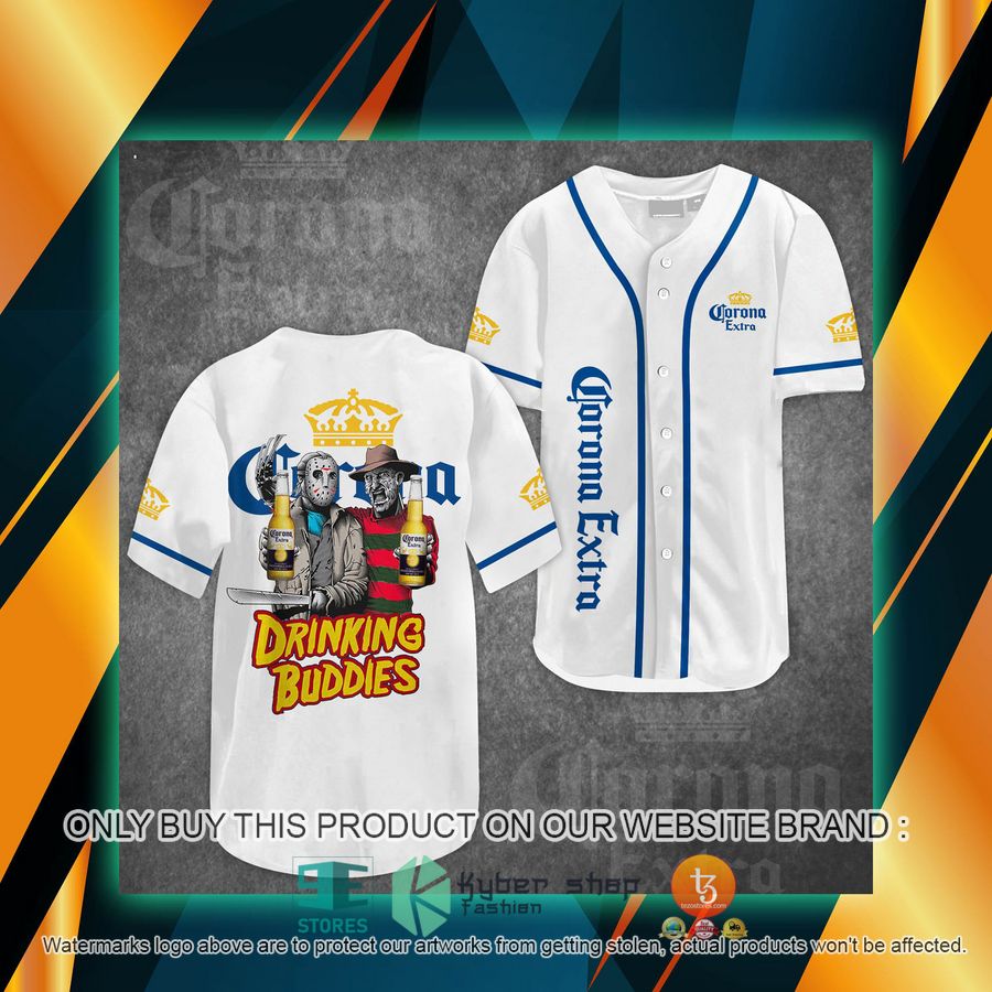 corona extra jason voorhees freddy krueger drinking buddies baseball jersey 1 90596