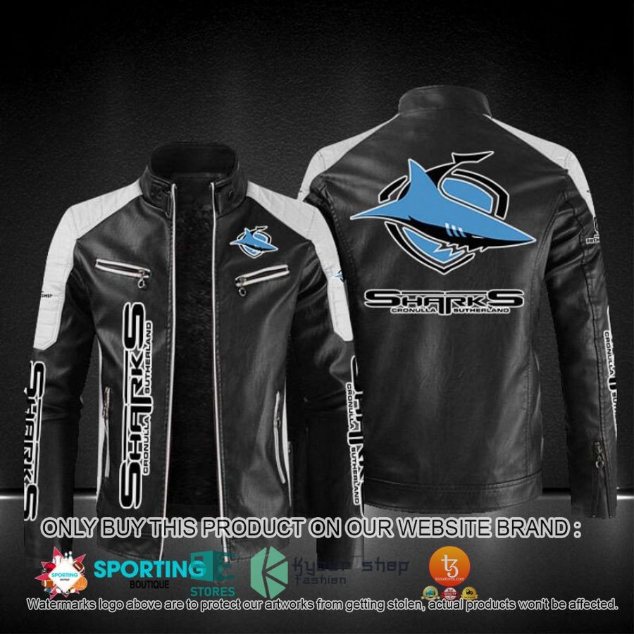 cronulla sharks block leather jacket 1 95069