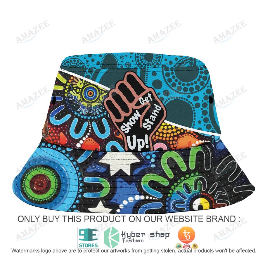 cronulla sutherland sharks aboriginal patterns bucket hat 2 8936