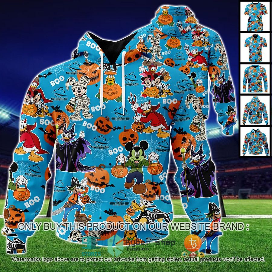 cronulla sutherland sharks mickey friends halloween shirt hoodie 1 5228