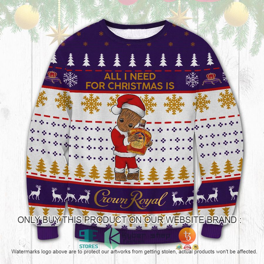 crown royal groot christmas ugly sweater 1 96588