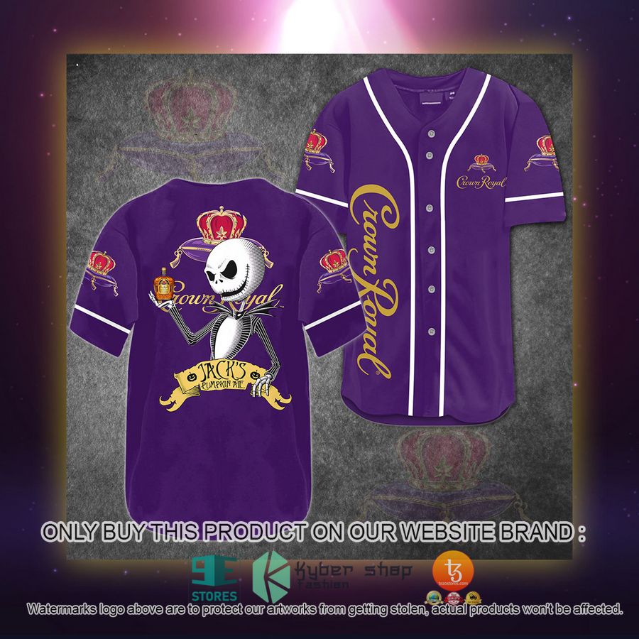 NEW Crown Royal Jack Skellington Jack's Pumpkin me Baseball Shirt 2 crown royal jack skellington jacks pumpkin me baseball jersey 2 22839
