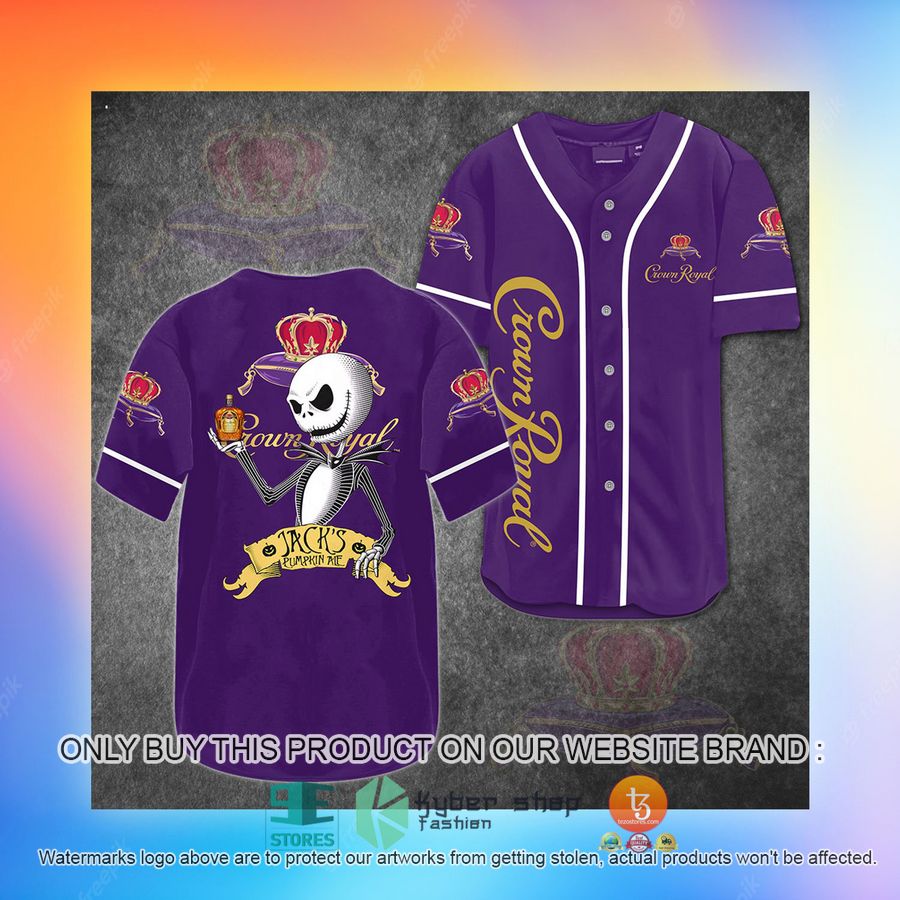 NEW Crown Royal Jack Skellington Jack's Pumpkin me Baseball Shirt 3 crown royal jack skellington jacks pumpkin me baseball jersey 3 34851