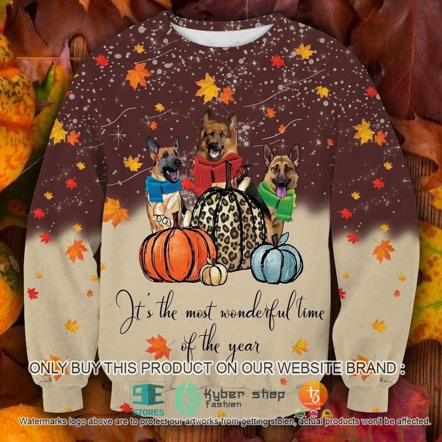 cute german shepherd dog thanksgiving ugly christmas sweater 1 57893