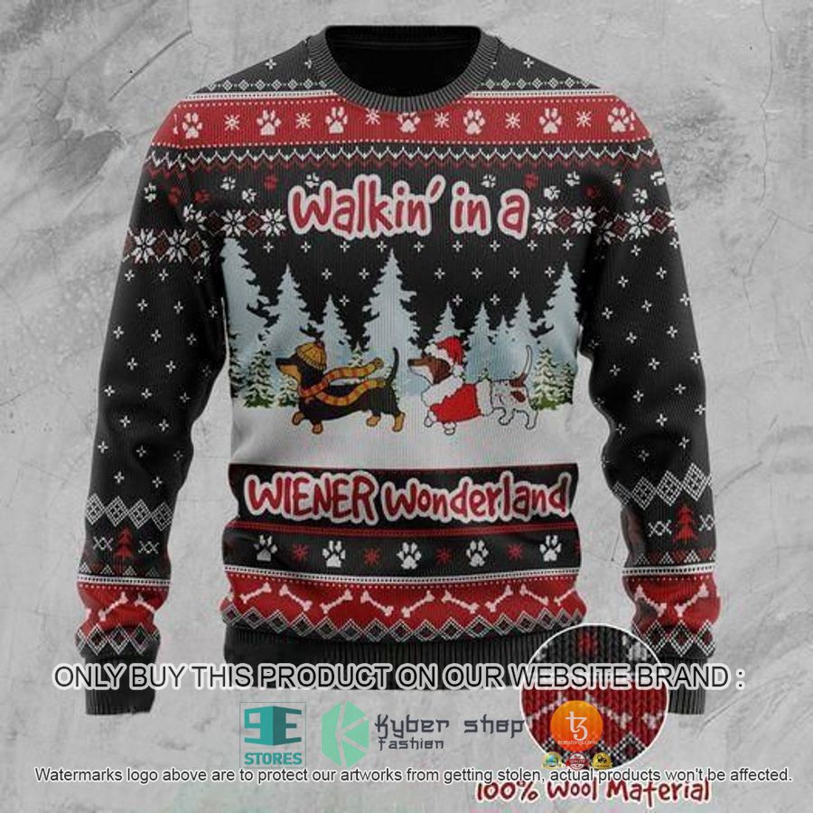HOT Dachshund Wiener Wonderland Ugly Christmas Sweater 8 dachshund wiener wonderland ugly christmas sweater 1 71188