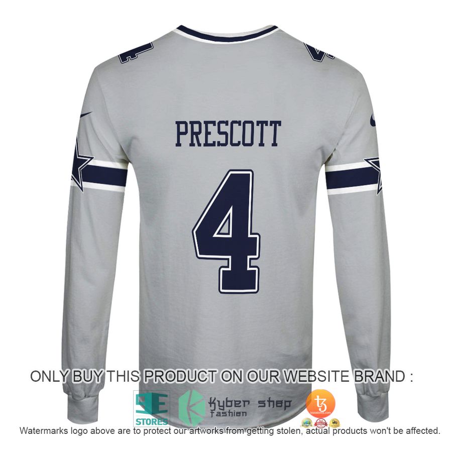 NEW Dak Prescott 4 Dallas Cowboys Grey dark blue Sweatshirt 6 dak prescott 4 dallas cowboys grey dark blue shirt hoodie 6 85381