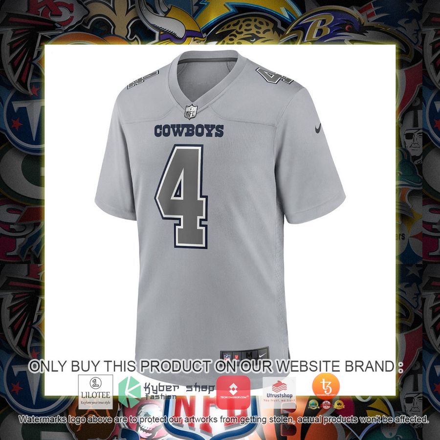 HOT Dak Prescott Dallas Cowboys Nike Atmosphere Fashion Gray Football Jersey Shirt 2 dak prescott dallas cowboys nike atmosphere fashion gray football jersey 2 62774