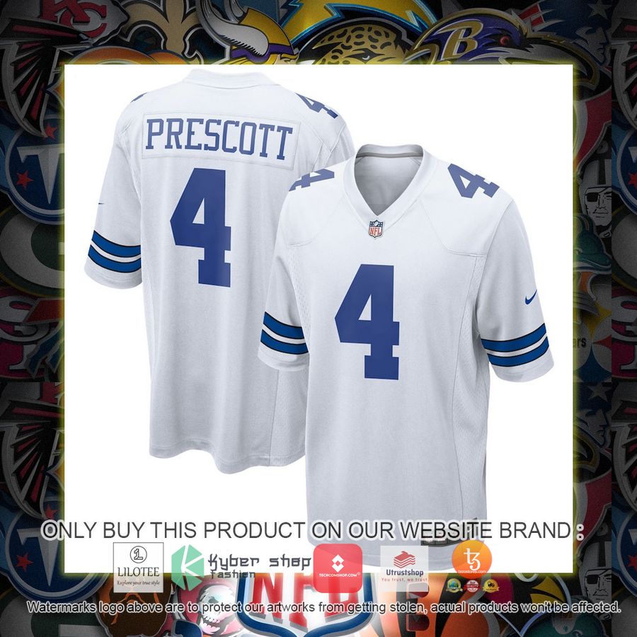 HOT Dak Prescott Dallas Cowboys Nike Game Team White Football Jersey Shirt 1 dak prescott dallas cowboys nike game team white football jersey 1 70678